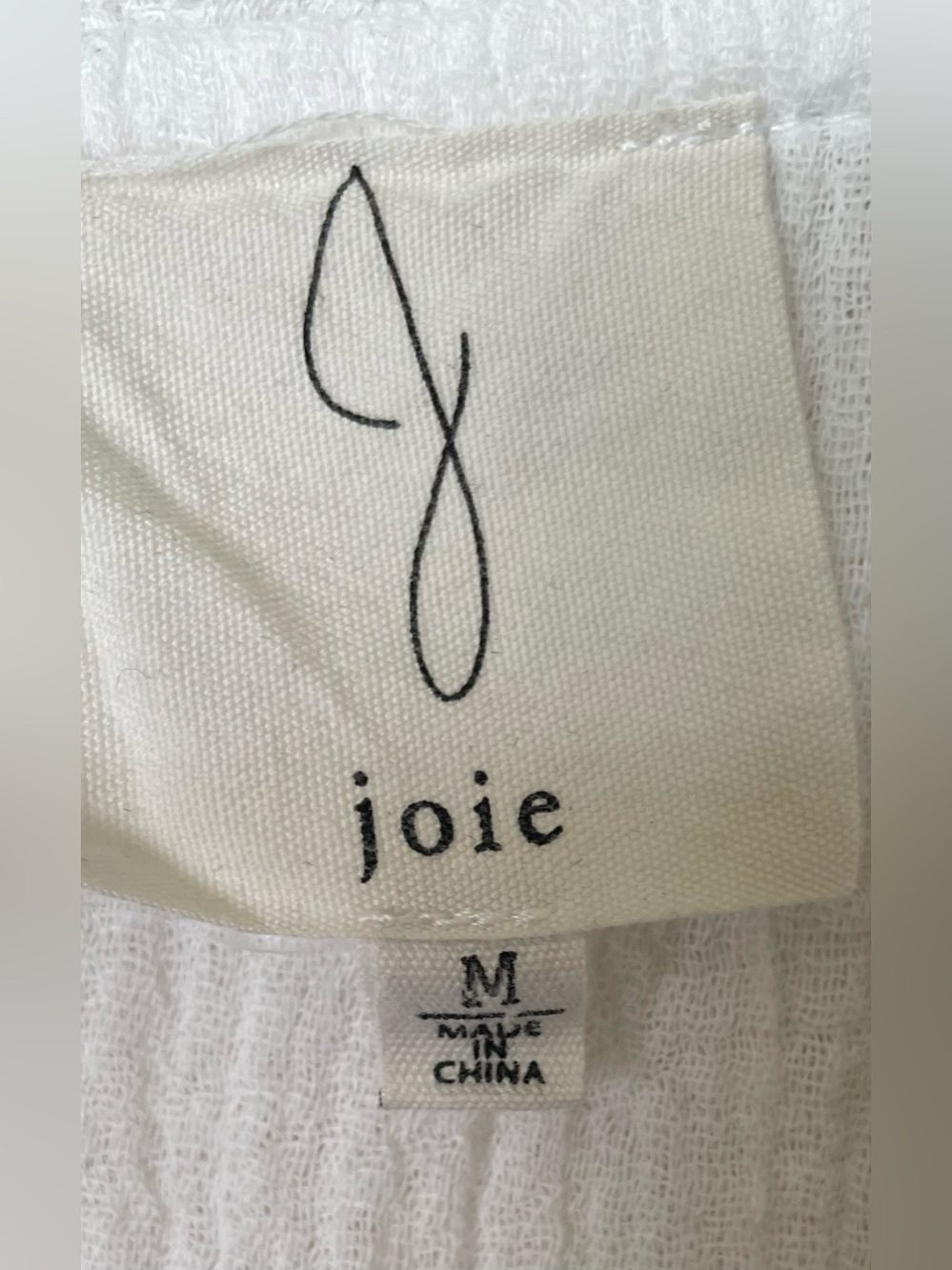 Joie White 100% Cotton Gauze Sleeveless Mini Dress | Ruffle Collar | Size Medium - Picture 3 of 7